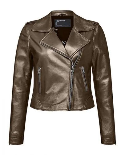 BLOUSON PERFECTO KITTY METAL GOLD  CUIR