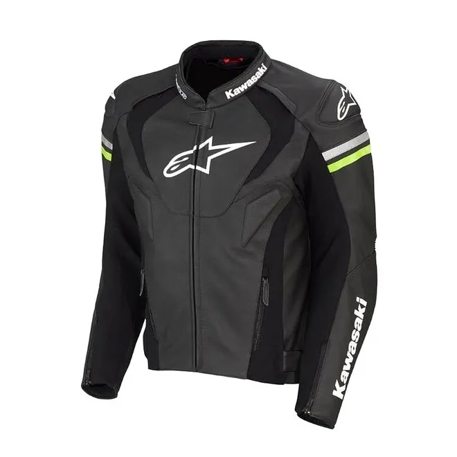 Blouson racing cuir Alpinestars Jaws V3 noir/vert Kawasaki | Moto Shop 35