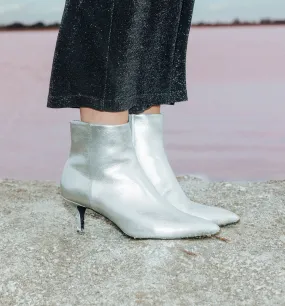 Boots à talon argentées Femme - Argent