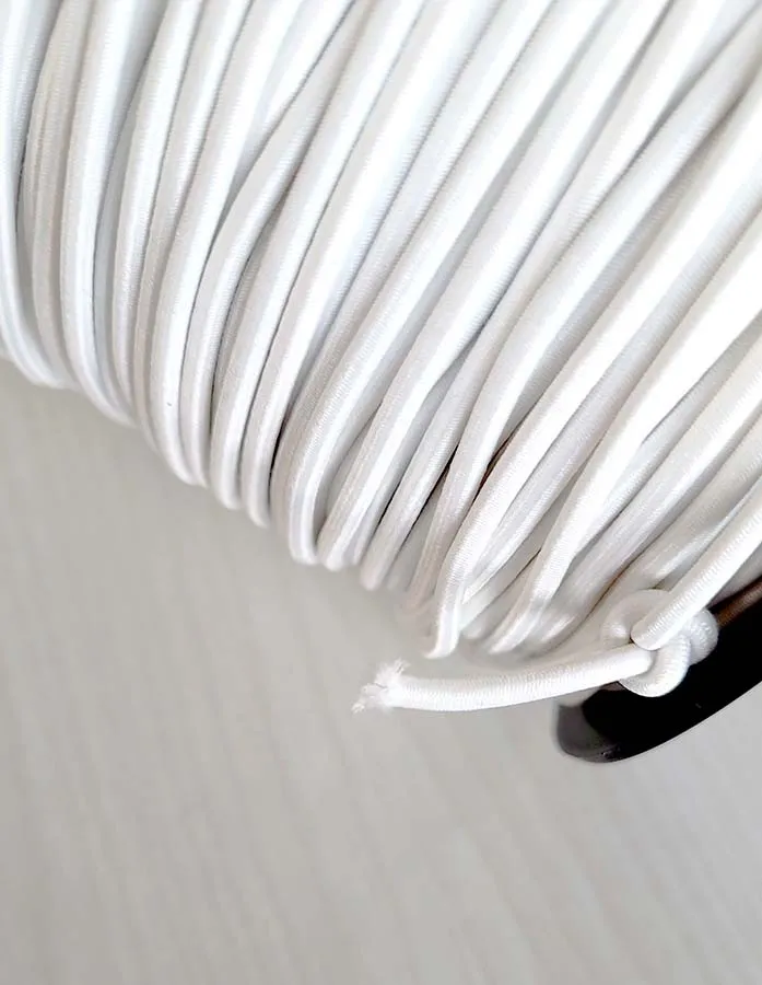 Cable élastique Blanc 3mm (au mètre) - Mademoiselle d'Ennery