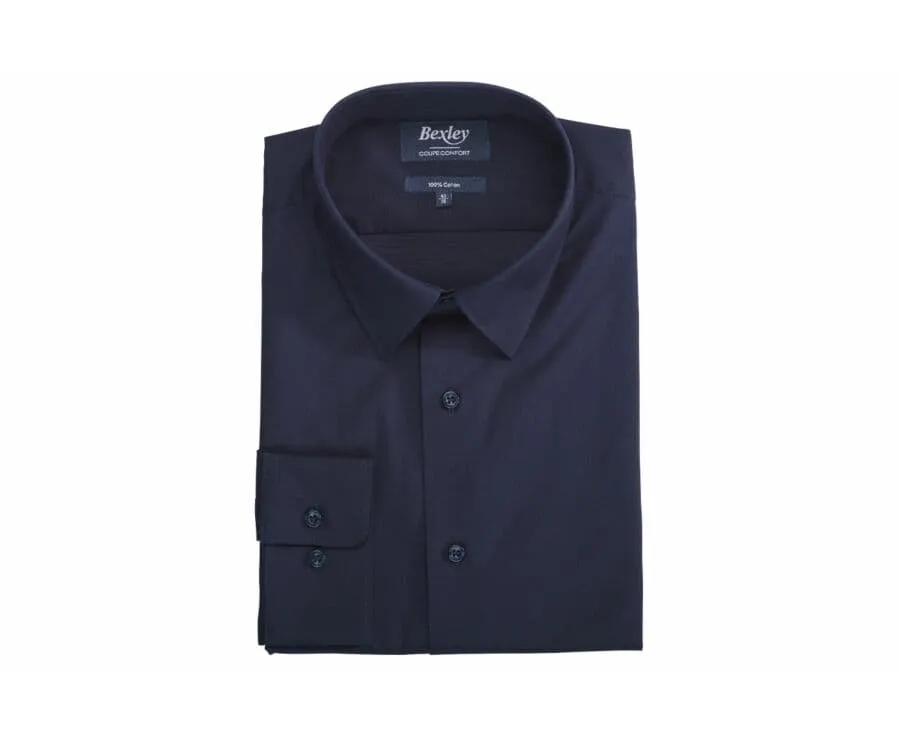 Chemise noir en coton double fil Albert Classic