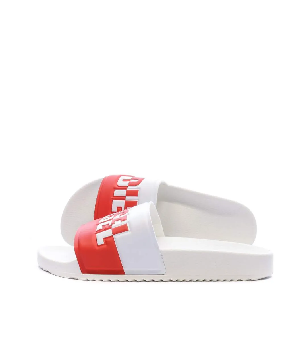 Claquettes Blanches/Rouges Femme Diesel Icon