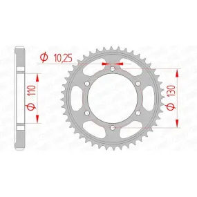 Couronne AFAM 46 dents acier pas 530 type 12813
