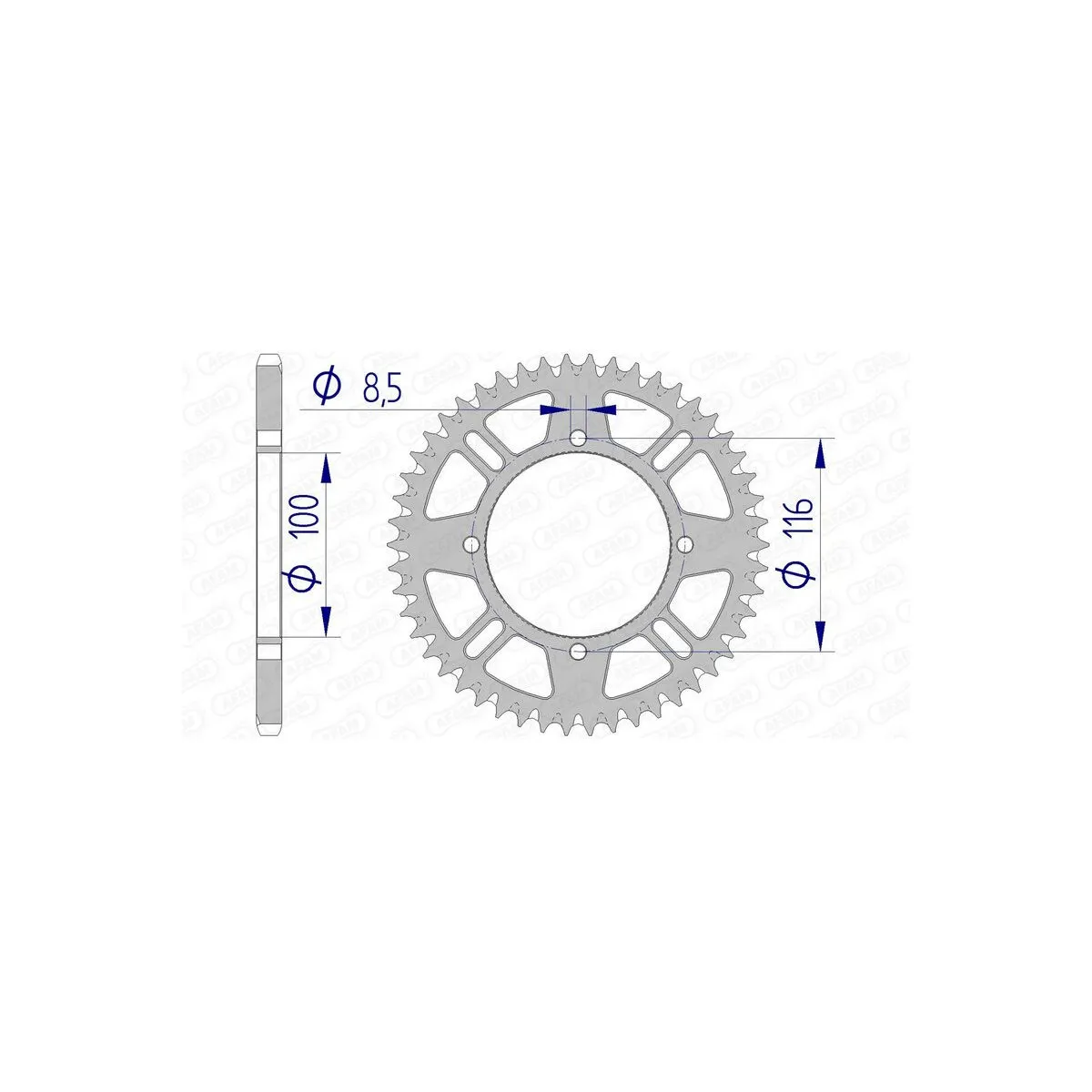 Couronne Alu Antiboue AFAM 17104AB