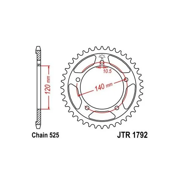Couronne JT SPROCKETS acier standard 1792 - 525