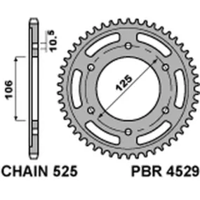 Couronne PBR 39 dents acier pas 525 type 4529