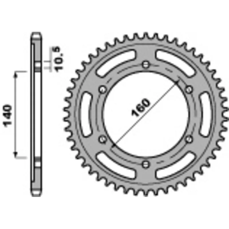 Couronne PBR 49 dents acier pas 530 type 502