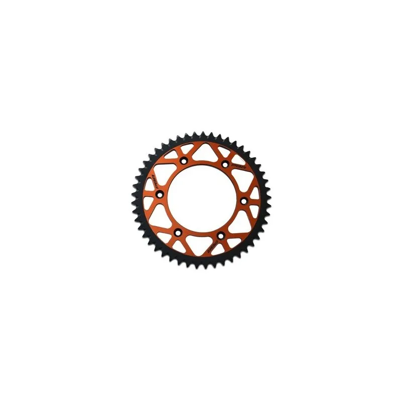 Couronne PBR Twin Color orange/noir 51 dents alu ultra-light - piecemotoquad