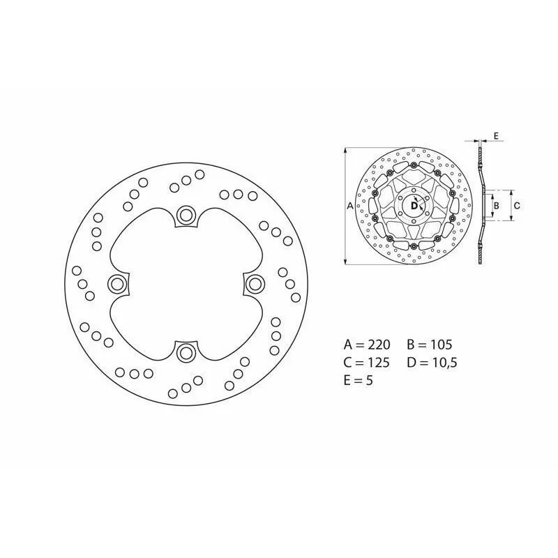 Disque de frein BREMBO Série Oro fixe - 68B40749