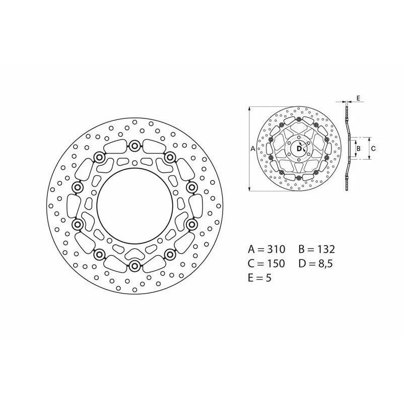Disque de frein BREMBO Série Oro Flottant - 78B40860