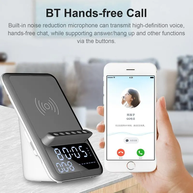 Enceinte Bluetooth Multifonction Alarme Chargeur Sans Fil