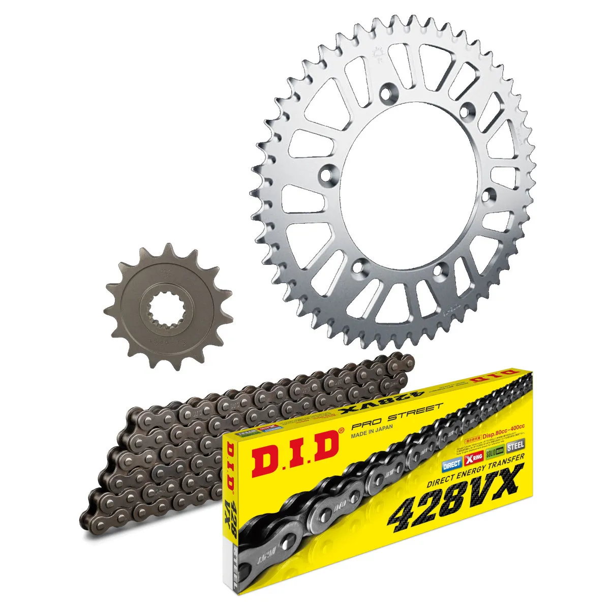 Kit chaine 428 acier DID - 125 TDR 1993-2003