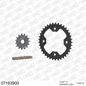 Kit chaine 520 AFAM - Couronne acier - Type de chaine au choix - KTM XC 525 AFAM ATV 2008-2012
