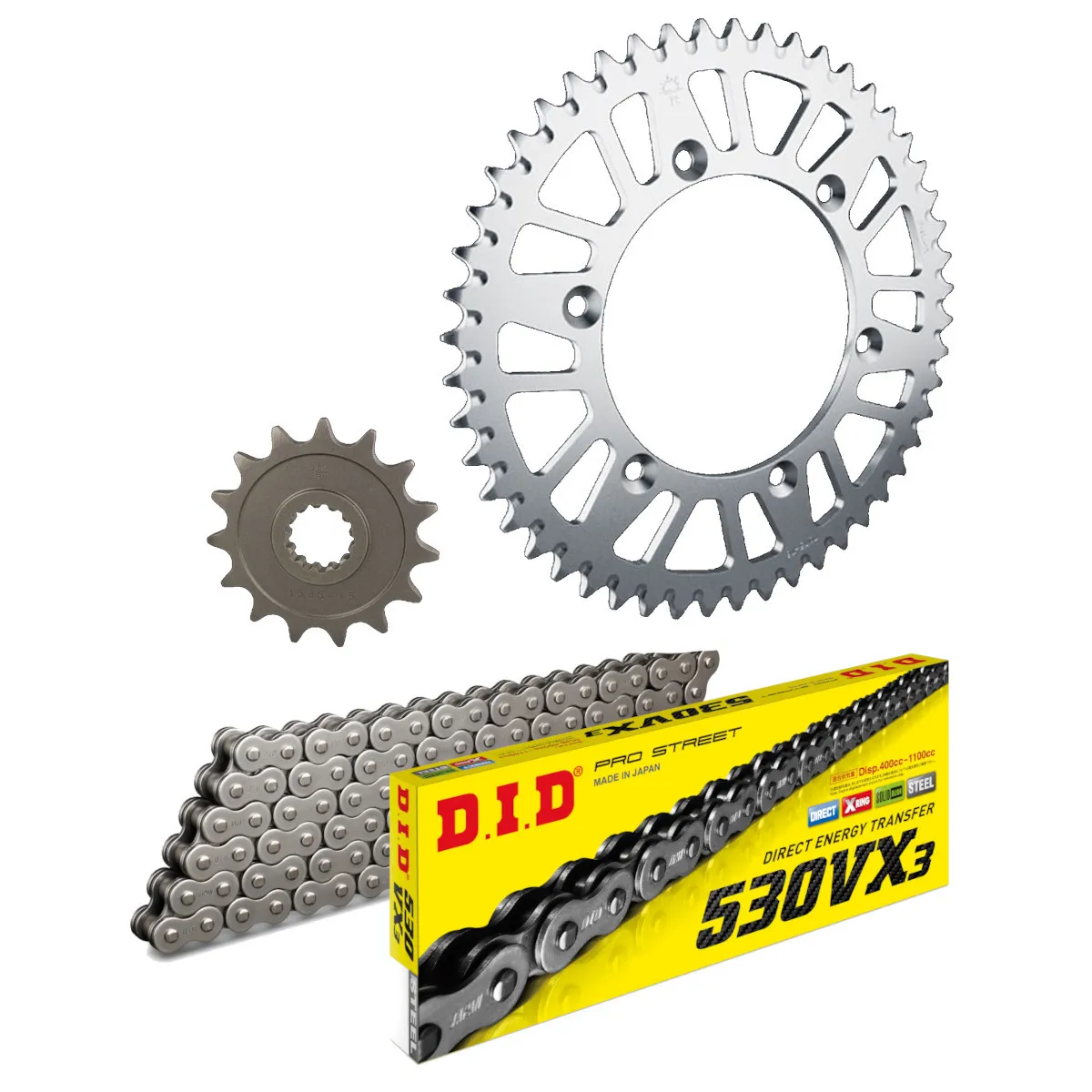 Kit chaine 530 acier DID standard - 750 FZ Genesis 1987-1991