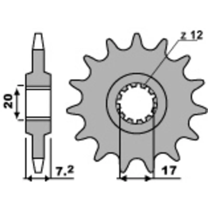 Kit chaîne DID/PBR 420D 11/60 (Ratio OEM) renforcé - Couronne - piecemotoquad