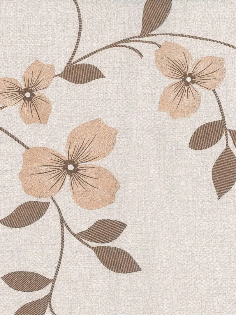 Nappe Toile cirée au mètre paillettes floreal - Beige