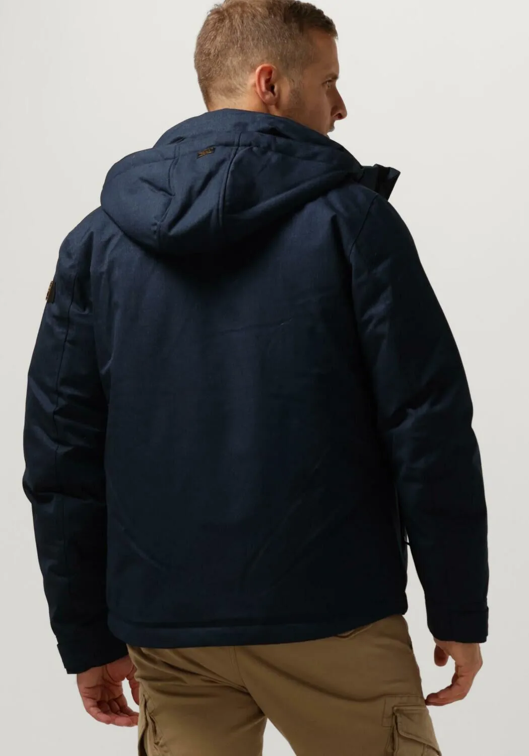 pme legend parkas semi long jacket strator icon 2.0 melange twill bleu foncé