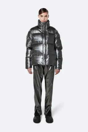 Rains - Boxy Puffer Jacket - Holographic Steel