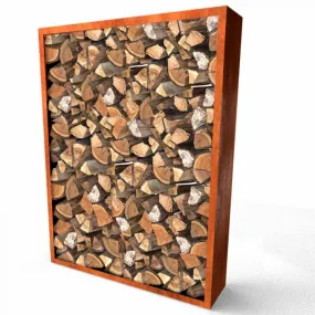 Range-bûches en Acier Corten - 150 x 38,5 x 200 cm | MarketOnWeb