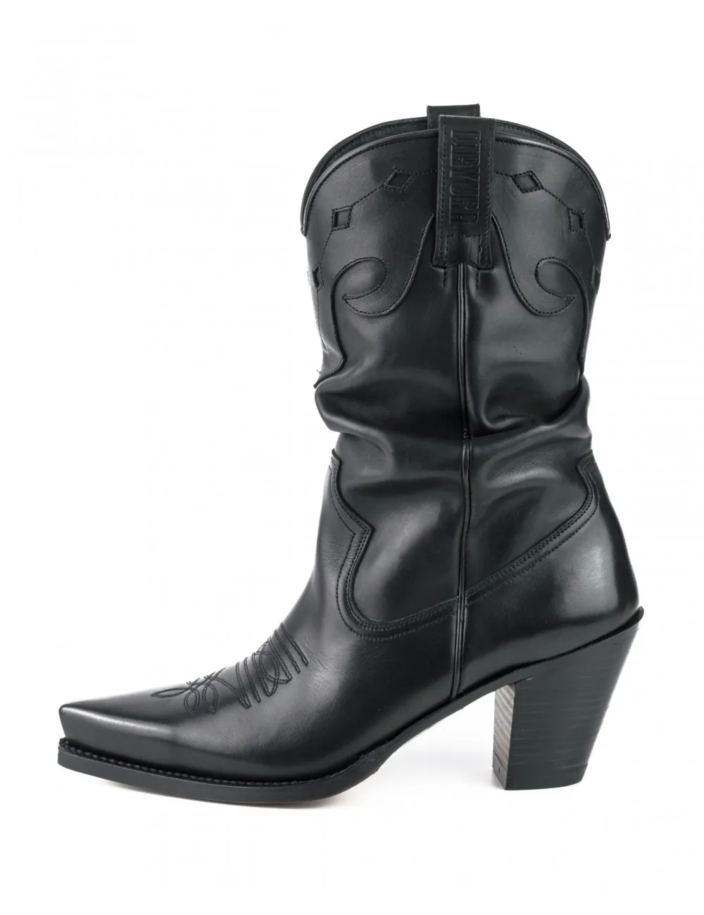 Santiags femme cuir noir talon