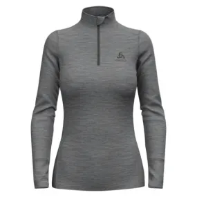 T-shirt femme merino 200 turtle neck steel grey melange